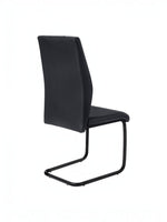Chaise de cuisine TOCO Meubles Sina en similicuir noir avec structure en métal en forme de U, vue de dos