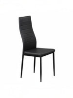 Chaise de cuisine TOCO Meubles noire au design moderne avec dossier haut capitonné et pieds en métal