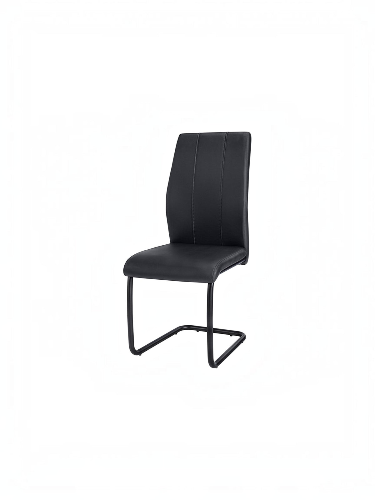 Chaise de cuisine TOCO Meubles Sina en similicuir noir avec structure en métal robuste en forme de U