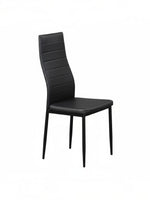 Chaise de cuisine TOCO Meubles noire au design moderne avec dossier haut capitonné et pieds en métal