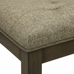 TOCO Meubles Chaise de cuisine Véronika, tissu brun capitonné, structure bois gris. Confortable et élégante.