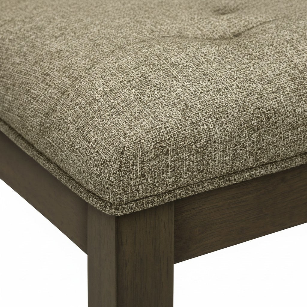 TOCO Meubles Chaise de cuisine Véronika, tissu brun capitonné, structure bois gris. Confortable et élégante.
