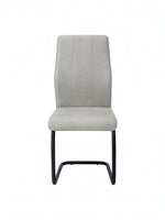 Chaise de cuisine TOCO Meubles Zeno en simili suède gris avec base en métal noir en forme de U