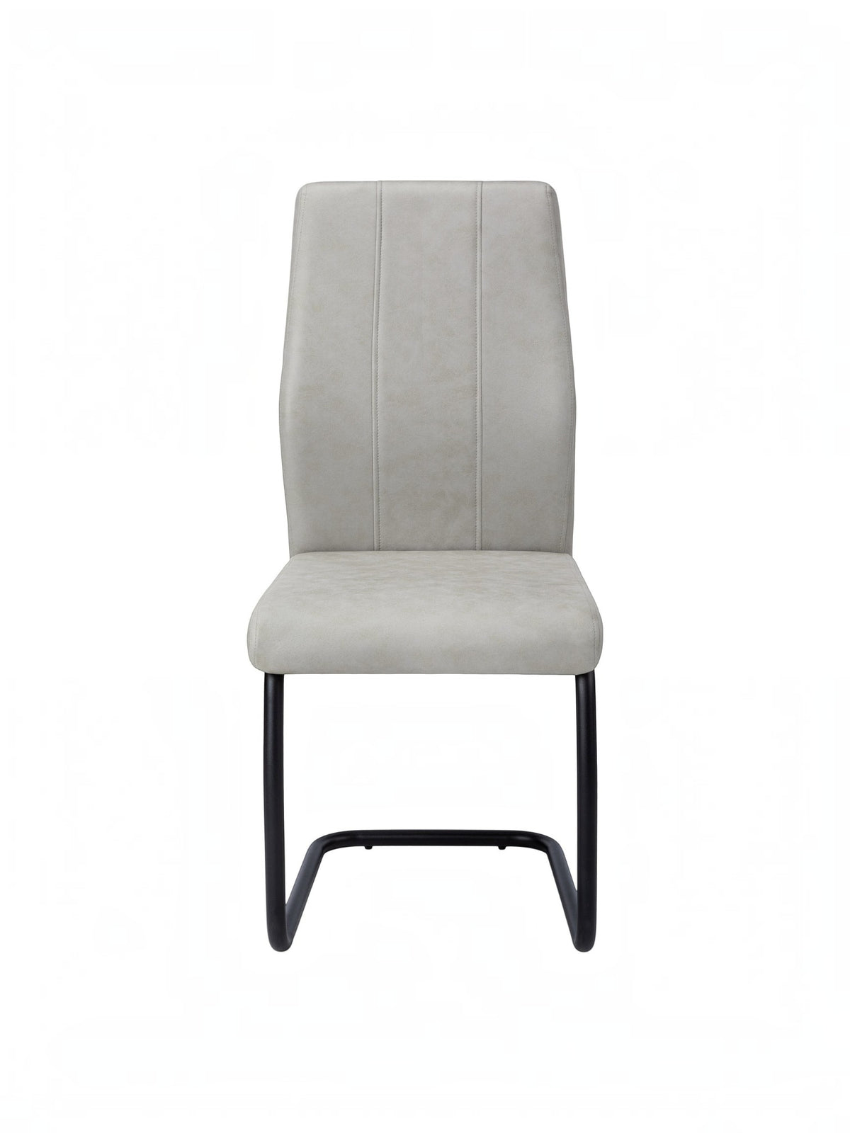 Chaise de cuisine TOCO Meubles Zeno en simili suède gris avec base en métal noir en forme de U