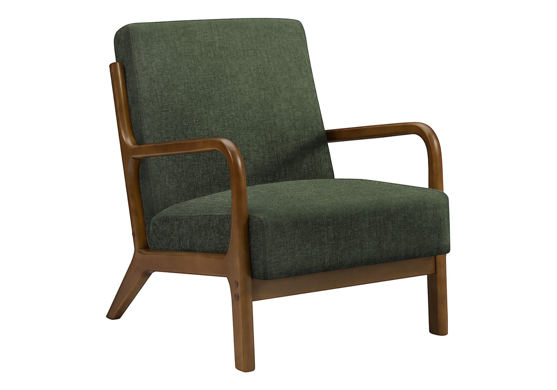 TOCO Meubles Chaise d'appoint Ulysse vert foncé rembourrée avec accoudoirs et pieds en bois