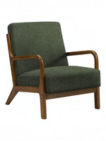 TOCO Meubles Chaise d'appoint Ulysse vert foncé rembourrée avec accoudoirs et pieds en bois