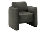 TOCO Meubles Chaise d'appoint Altea, fauteuil gris foncé rembourré avec dossier incurvé et accoudoirs