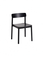 Chaise de salle à manger Élix TOCO Meubles en chêne massif noir au design moderne avec dossier courbé