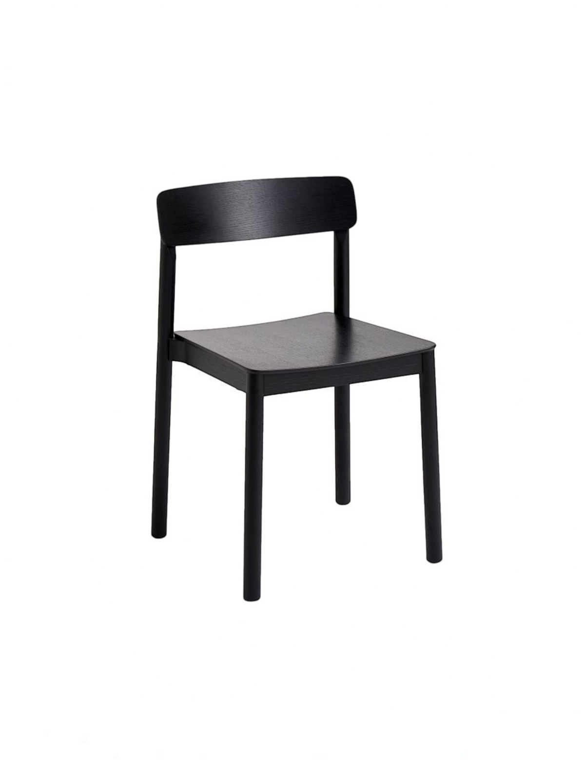 Chaise de salle à manger Élix TOCO Meubles en chêne massif noir au design moderne avec dossier courbé
