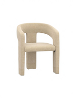 Chaise de salle à manger Emara par TOCO Meubles en chenille beige avec design moderne à trois pieds