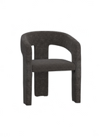 Chaise de salle à manger TOCO Meubles Emara gris foncé en chenille texturée avec design moderne à trois pieds