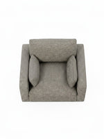 Chaise Faro TOCO Meubles large et confortable en tissu gris granite avec coussins latéraux, vue de dessus