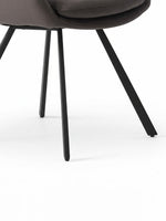 TOCO Meubles Chaise Gianna gris rembourrée avec pieds métalliques inclinés, design moderne et confortable.