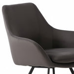 TOCO Meubles Chaise Gianna en tissu gris, assise et dossier rembourrés, pieds métalliques inclinés pour salle à manger.