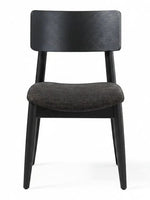 Chaise de salle à manger TOCO Meubles Transformer en hickory fumé avec assise rembourrée et dossier ergonomique noir