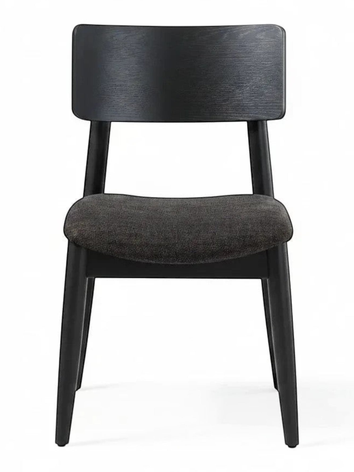 Chaise de salle à manger TOCO Meubles Transformer en hickory fumé avec assise rembourrée et dossier ergonomique noir