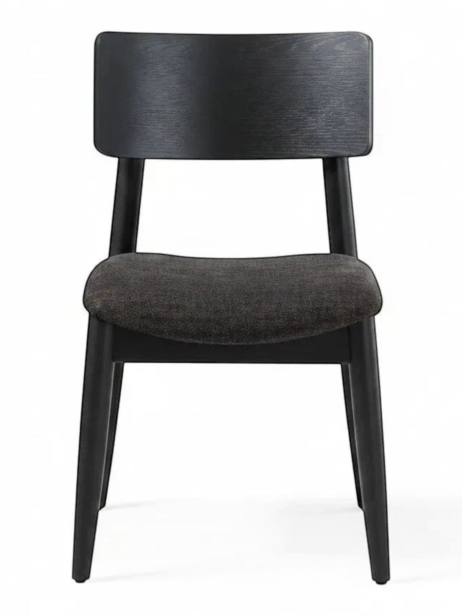 Chaise de salle à manger TOCO Meubles Transformer en hickory fumé avec assise rembourrée et dossier ergonomique noir