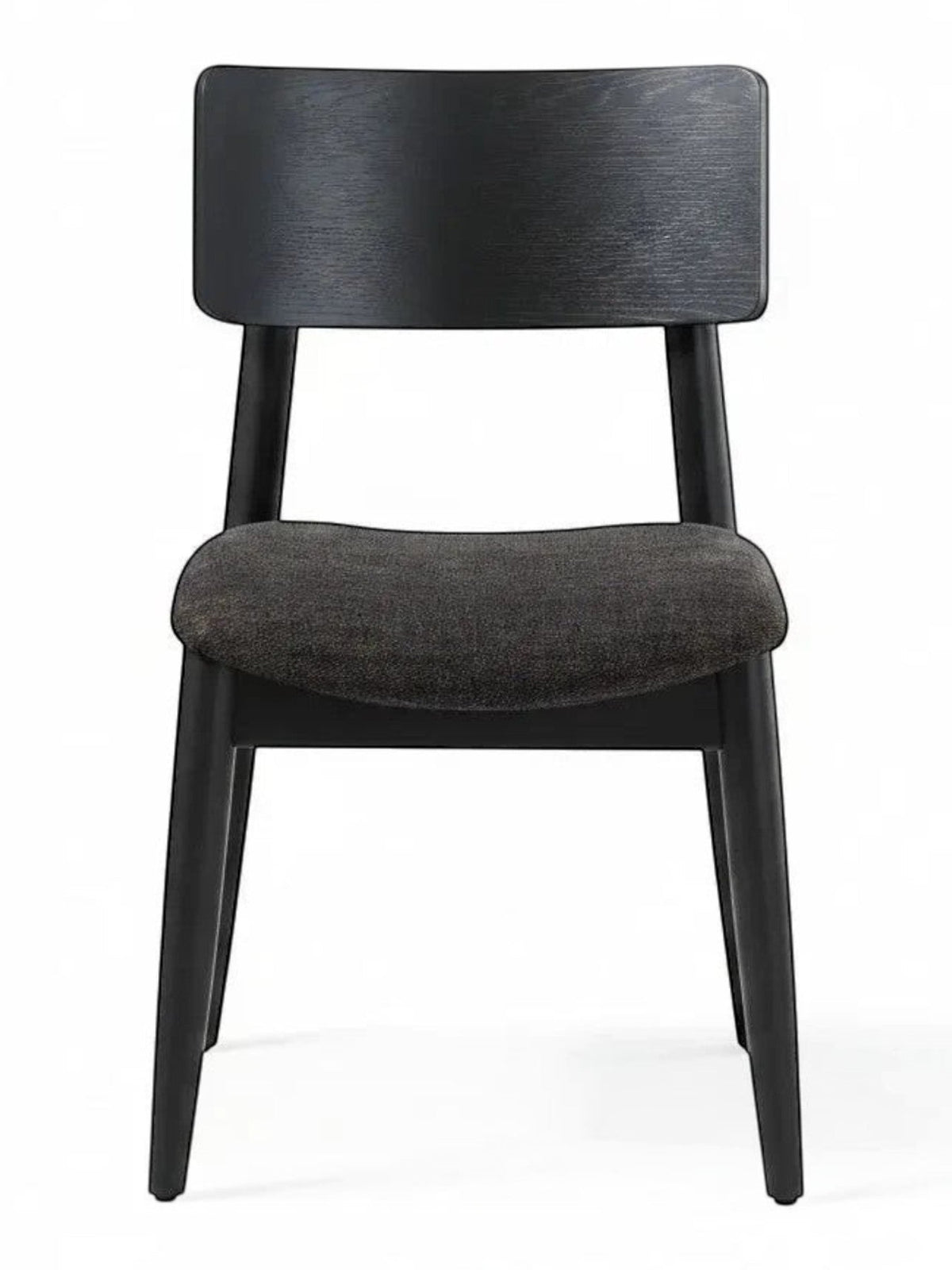 Chaise de salle à manger TOCO Meubles Transformer en hickory fumé avec assise rembourrée et dossier ergonomique noir