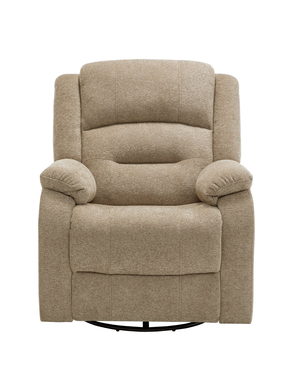 Chaise inclinable Béatrice de TOCO Meubles en tissu beige texturé avec dossier segmenté et accoudoirs rembourrés