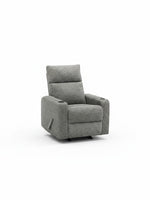 Chaise inclinable Maxima de TOCO Meubles en tissu gris avec porte-gobelets intégrés sur les accoudoirs