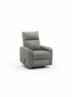 Chaise inclinable Maxima de TOCO Meubles en tissu gris avec porte-gobelets intégrés sur les accoudoirs