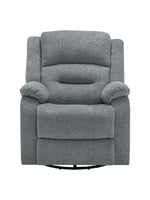 Chaise inclinable Béatrice de TOCO Meubles en tissu gris texturé avec dossier segmenté et accoudoirs rembourrés