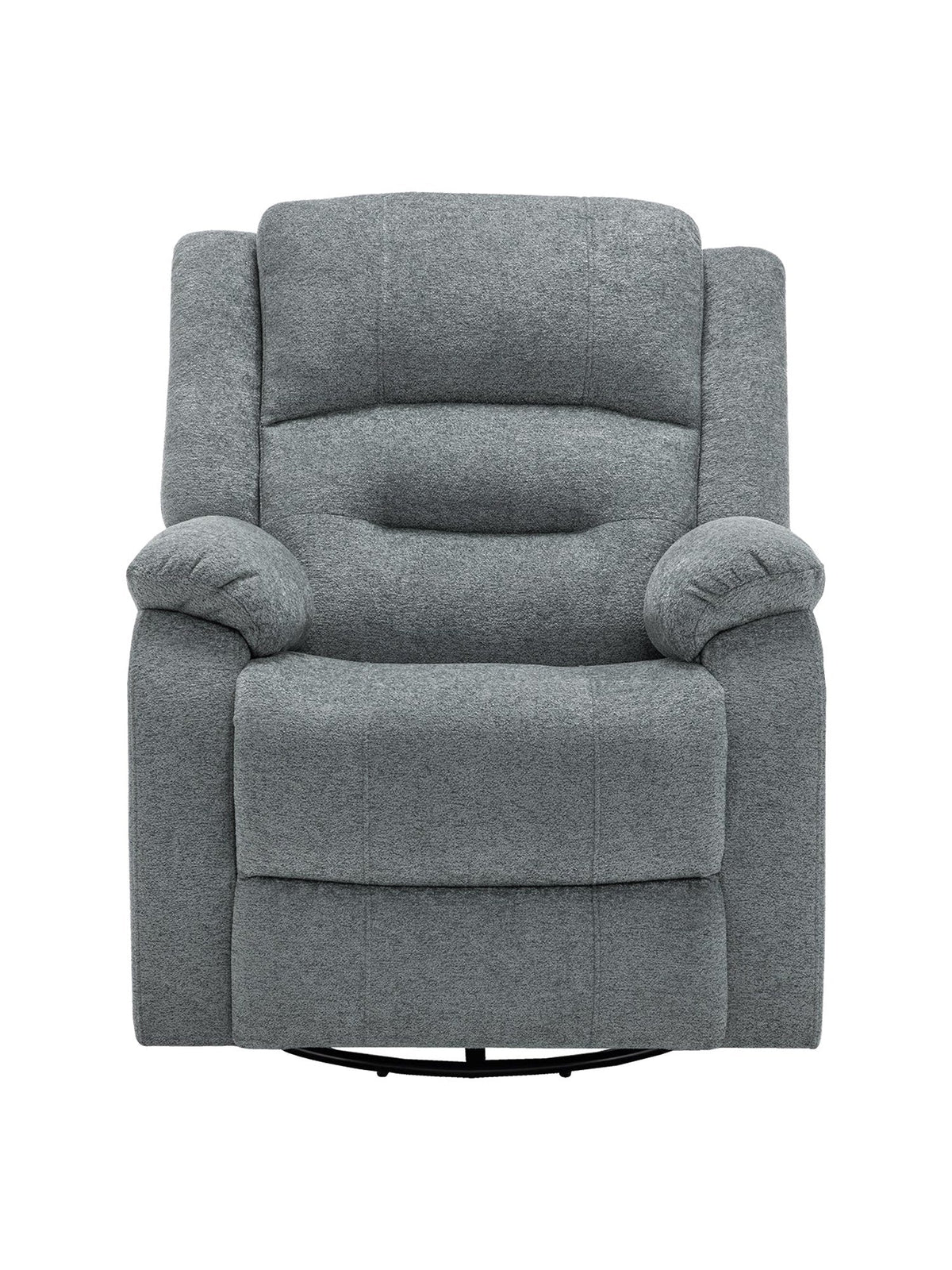 Chaise inclinable Béatrice de TOCO Meubles en tissu gris texturé avec dossier segmenté et accoudoirs rembourrés