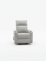 Chaise inclinable Maxima de TOCO Meubles en tissu gris clair avec porte-gobelets intégrés