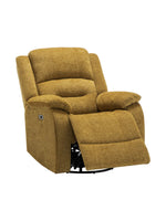 Chaise inclinable électrique Béatrice de TOCO Meubles en tissu texturé jaune avec accoudoirs rembourrés