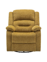Chaise inclinable Béatrice de TOCO Meubles en tissu texturé jaune moutarde avec dossier segmenté et accoudoirs larges