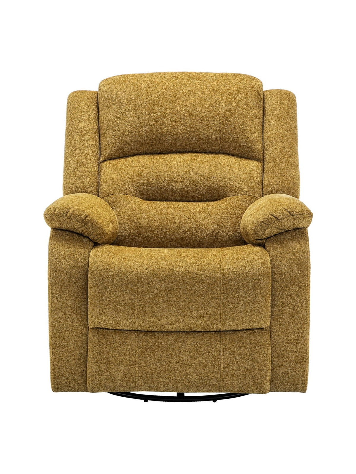 Chaise inclinable Béatrice de TOCO Meubles en tissu texturé jaune moutarde avec dossier segmenté et accoudoirs larges