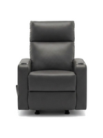 Chaise inclinable Maxima TOCO Meubles en similicuir gris avec porte-gobelets intégrés et assise rembourrée