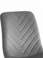 Dossier de la chaise de salle à manger TOCO Meubles Knox en tissu gris avec coutures décoratives en chevron