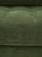 Gros plan sur le tissu vert texturé de la chaise longue en coin Bixo de TOCO Meubles