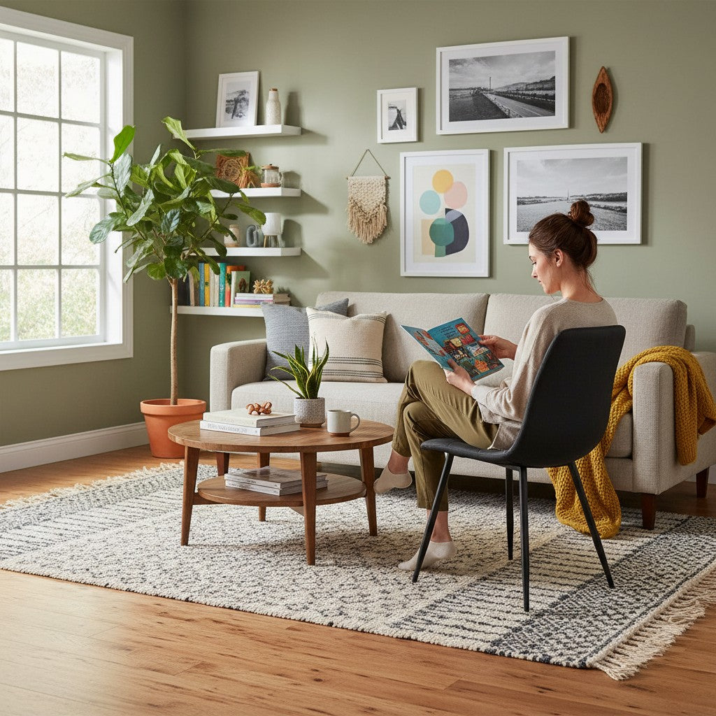 TOCO Meubles Chaise Madison en velours noir capitonné avec pieds en acier noir, design contemporain pour salle à manger.