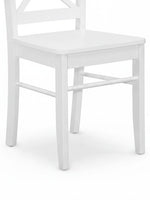 Chaise Maldive blanche TOCO Meubles au design classique avec dossier en croix et assise profilée