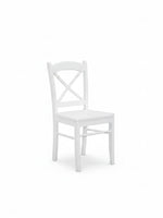 Chaise Maldive blanche TOCO Meubles au design classique avec un dossier en croix élégant et une assise profilée