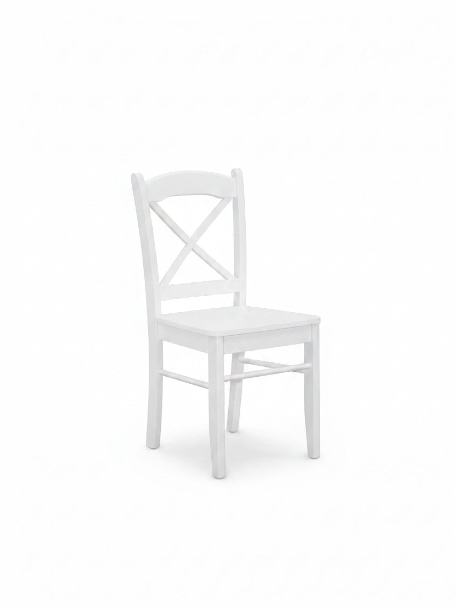 Chaise Maldive blanche TOCO Meubles au design classique avec un dossier en croix élégant et une assise profilée
