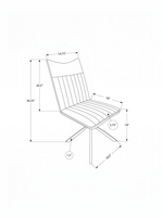 Schéma technique avec dimensions de la chaise Marika de TOCO Meubles montrant le design à pattes croisées