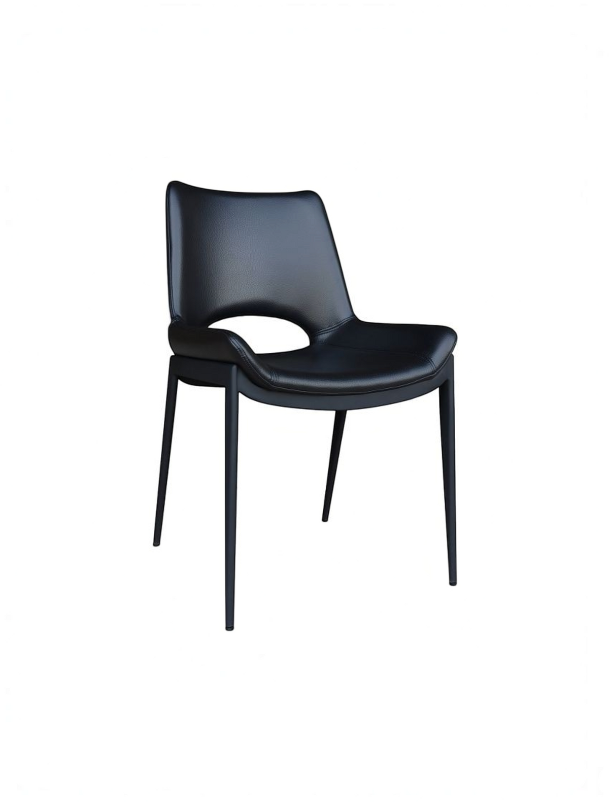 Chaise de salle à manger Naïa noire en similicuir texturé avec structure en métal par TOCO Meubles