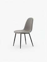 Chaise de salle à manger Noa par TOCO Meubles en tissu gris avec pieds fins en métal noir