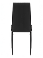 Chaise Remo TOCO Meubles noire en similicuir avec dossier haut et pieds en métal noir vue de dos
