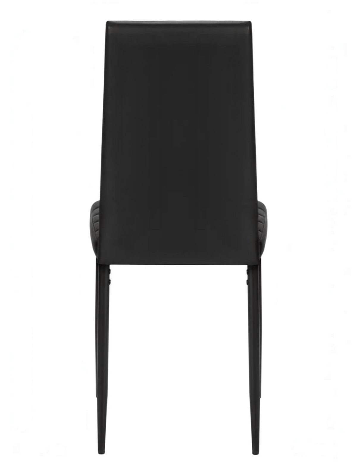 Chaise Remo TOCO Meubles noire en similicuir avec dossier haut et pieds en métal noir vue de dos