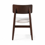 TOCO Meubles Chaise Ronde Transformer en bois foncé avec assise blanche, design moderne et épuré.