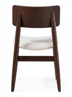 TOCO Meubles Chaise Ronde Transformer en bois foncé avec assise blanche, design moderne et épuré.
