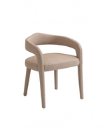 Chaise de salle à manger TOCO Meubles Ady beige au design contemporain avec dossier courbé et assise rembourrée