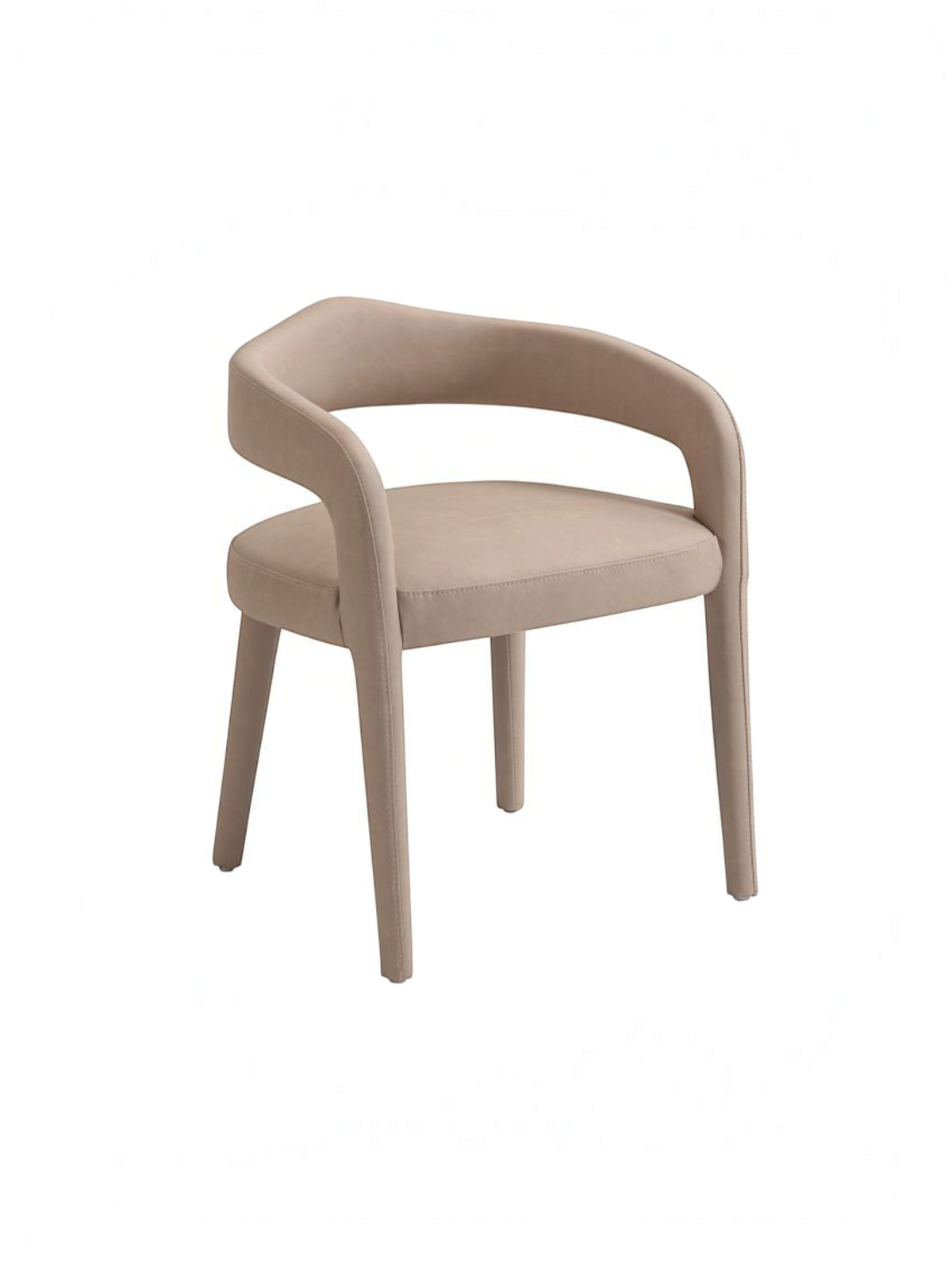 Chaise de salle à manger TOCO Meubles Ady beige au design contemporain avec dossier courbé et assise rembourrée