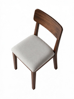 Chaise de salle à manger TOCO Meubles Tavio en bois brun moyen avec siège rembourré en tissu gris pâle