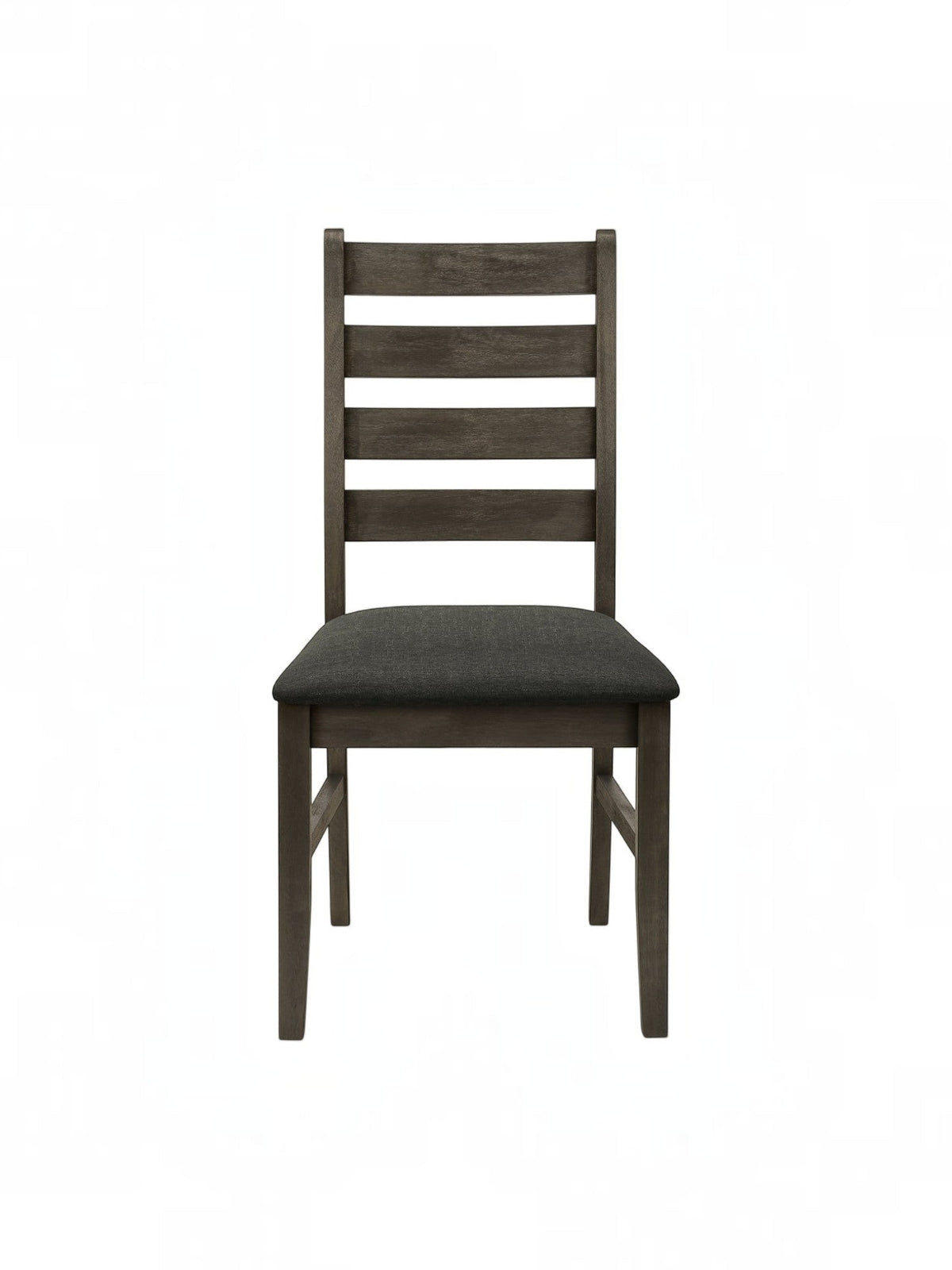 Chaise de salle à manger TOCO Meubles Robby en bois gris antique avec assise rembourrée en tissu gris