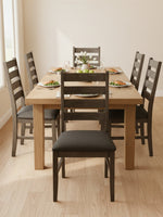 Ensemble de chaises de salle à manger TOCO Meubles Robby en bois gris antique avec assise en tissu gris